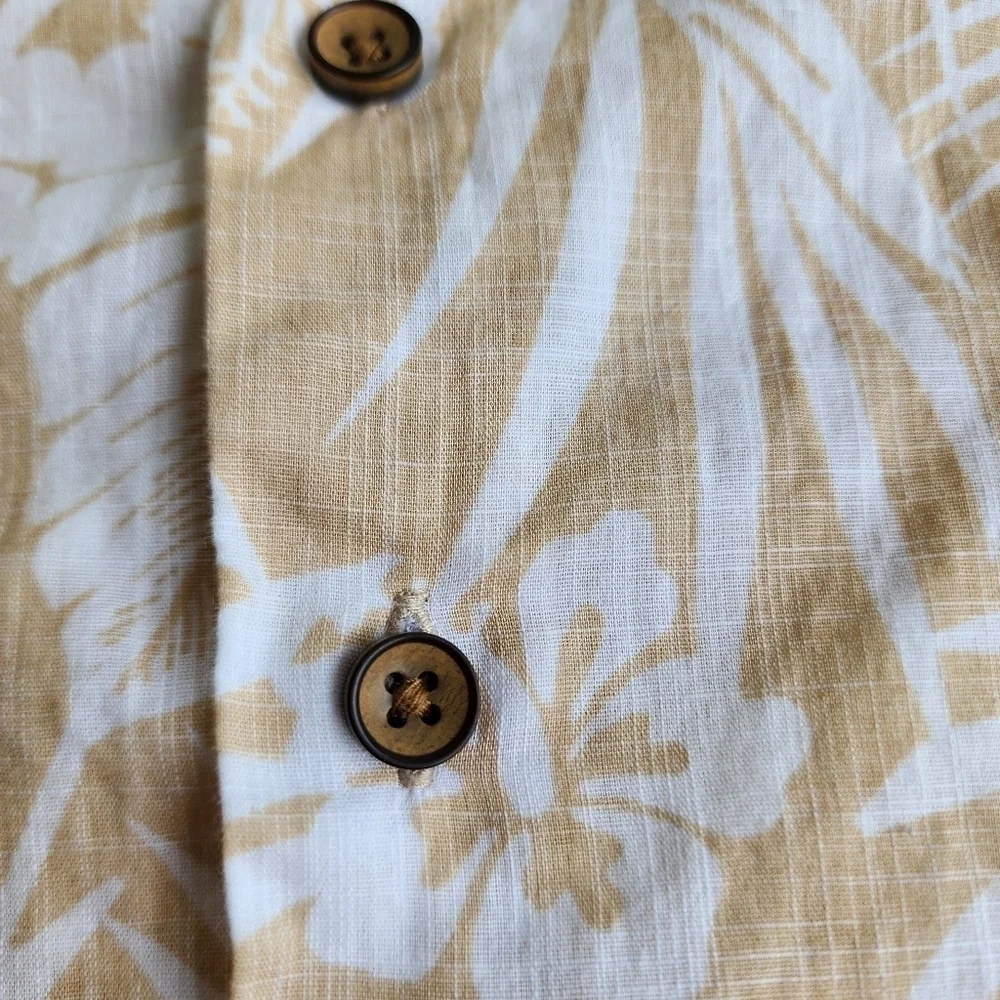 Lot of 2 PLACE H&M Casual Shirts Button Down Cotton Beige Tan Hawaii Sz 7- 8 K